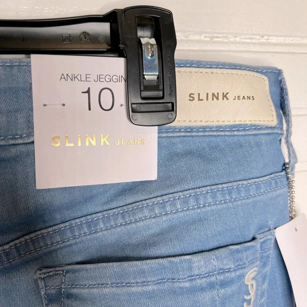 ⭐️SLINK Women's Curvy Ankle Jegging Jeans Size 10 Light Blue Denim - Picture 9 of 12